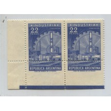 ARGENTINA 1959 GJ 1147 PAREJA DE ESTAMPILLAS MINT CON VARIEDAD DENTADO TOTALMENTE DESPLAZADO EL SELLO TIPO VALE U$ 22 CADA UNO. RARA